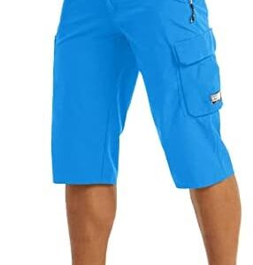 MAGCOMSEN Men's Workout Gym Shorts Quick Dry 3/4 Capri Pants Zipper Pockets Hiking Athletic Running Shorts