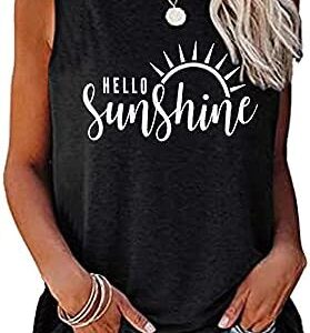 MAGICMK Womens Tank Tops Summer Casual Sleeveless Shirts Loose Fit V Neck Graphic Basic Workout T-Shirt