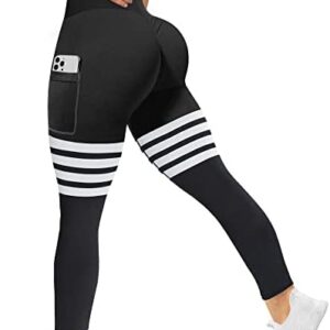 MOHUACHI High Waisted Leggings for Women Tummy Control Butt Lifting Yoga Pants Workout Compression Tights