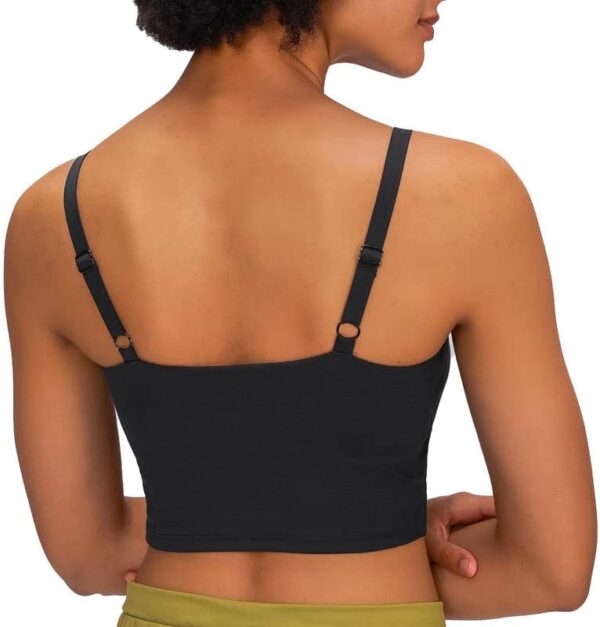 Miaozhun Women Padded Sports Bra with Adjustable Straps, Soft Longline Yoga Bras Workout Fitness Crop Tank Tops