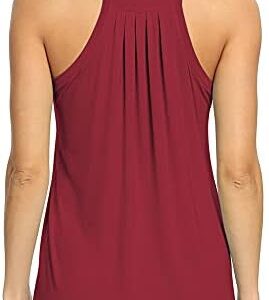 Mippo Workout Tops for Women High Neck Racerback Tank Tops Loose Fit Athletic Yoga Shirts