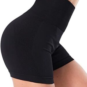 NORMOV Seamless Workout Shorts Women,High Waist Spandex Gym Shorts,Tummy Control Yoga Shorts