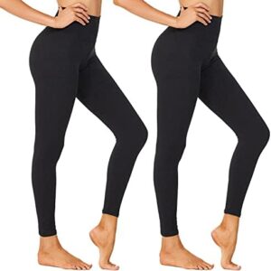 NexiEpoch High Waisted Leggings for Women - Black Tummy Control Compression Soft Yoga Pants for Workout Reg & Plus Size