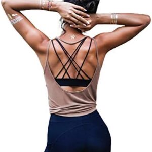 OYANUS Womens Summer Workout Tops Sexy Backless Yoga Shirts Open Back Activewear Running Sports Gym Quick Dry Tank Tops