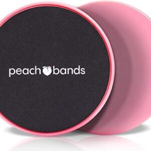 Peach Bands Core Sliders Fitness - Dual Sided Exercise Discs for Abs and Core