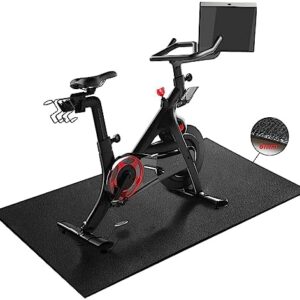 Peloton Bike Mat | 6mm Thickness, Exercise Bike Mat/Treadmill Mat for Hardwood Floors or Carpet, Non-Slip Sweat-Proof Exercise Equipment Mat for Bike Trainer/Stationary Spin Bike/Indoor Cycling