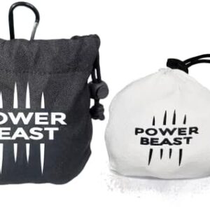 Power Beast Refillable Chalk Ball + Bag, Boulder Chalk, Sport Chalk, Gymnastics, Rock Climbing, Bouldering, Weightlifting, Climbing, Pole Dance, Bodybuilding, Tennis, Padel, Cross Training, Gym.