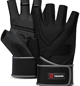 REKKEN Workout Gloves for Men Weight Lifting - Workout Gloves for Women Gym - Durable Weight Lifting Gloves for Men & Women