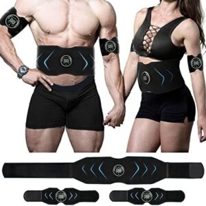 Redmione.J ABS Stimulator Toning Belt,Ab Machine Muscle Toner,Abdominal Training Belt Workout Portable Fitness Equipment Office Home for Abdominal Arm & Leg 10 Modes 39 Intensity Levels No Gel Pads