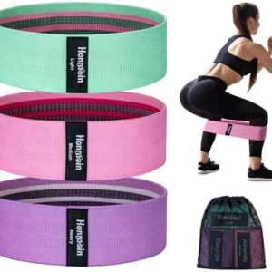 Resistance Bands for Working Out, 3 Levels Exercise Bands Workout Bands Set for Women Men, Hip Legs Booty Bands for Home Fitness, Gym, Yoga, Pilates