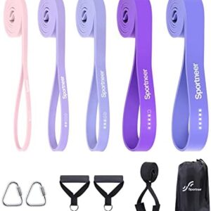 Resistance Bands for Working Out: Sportneer 5 Levels Pull Up Assistance Bands with Handles and Door Anchor - Resistance Band Set for Stretching, Powerlifting, Physical Therapy and Resistance Training