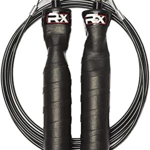 Rx Smart Gear Jump Rope - Black Ops Ergonomic Handles with Trans Black Cable Buff 3.4 | Jump Smart Weighted Speed Rope for Sports & Fitness, MMA, HIIT, Cardio Workout