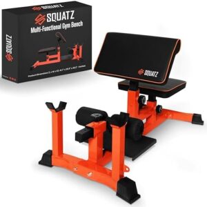 SQUATZ Sissy Squat Machine and Preacher Curl Crunch Rack - Foldable Squatting Bench for Home Gym Workout Station and Leg Exercise - Train Abs, Thighs, and Glutes, Multifunctional Fitness Equipment