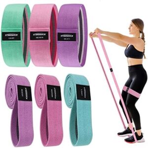 STANDROCK Resistance Bands for Working Out,6pcs Fabirc Resistance Band Set | 3pcs Booty Bands 3pcs Long Resistance Bands | Full Body Elastic Bands for Exercise Bands Workout Bands Resistance