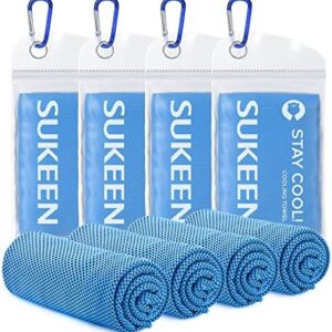 Sukeen [4 Pack Cooling Towel (40"x12"),Ice Towel,Soft Breathable Chilly Towel,Microfiber Towel for Yoga,Sport,Running,Gym,Workout,Camping,Fitness,Workout & More Activities