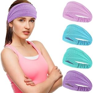 Sukeen Cooling Workout Headbands Women Men, Wide Stretchy Non-Slip Moisture Wicking Hairband, Sports Running Sweat Bands