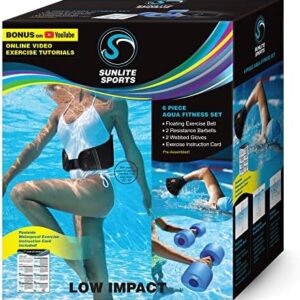 Sunlite Sports Water Workout Combo Set, High Density Water Weight, Swim Belt, Soft Padded, Water Aerobics, Aqua Therapy, Pool Fitness, Water Exercise