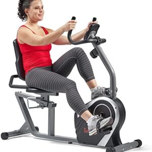 Sunny Health & Fitness Magnetic Recumbent Bike with Optional Exclusive SunnyFit® App Enhanced Bluetooth Connectivity