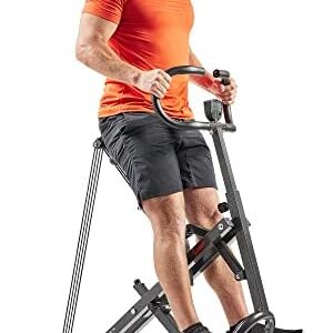 Sunny Health & Fitness Row-N-Ride Plus, Heavy Duty Assisted Squat Machine with 300 LB Max Weight Capacity, Adjustable Resistance and Thick Padded Seat - NO. 077PLUS