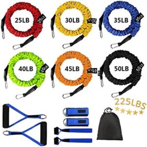 Sunsign Resistance Band with Handle, Exercise Bands with Handles, Ideal for Strength Training, Muscle Toning, Physical Therapy