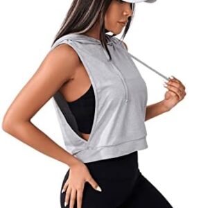 SweatyRocks Women's Sleeveless Workout Top Gym Activewear Crop Tank Top Open Side Shirt for Athletic Exercise Running