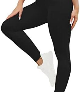 TMKOTOKRA High Waisted Workout Leggings for Women Tummy Control Butt Lifting Compression Leggings Soft Yoga Pants Black…