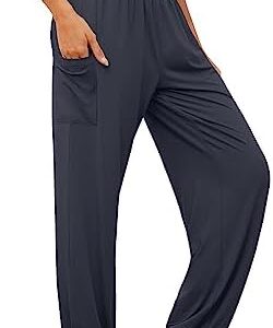 UEU Women's Casual Loose Harem Yoga Pants Elastic High Waist Lounge Comfy Pajama with Pockets