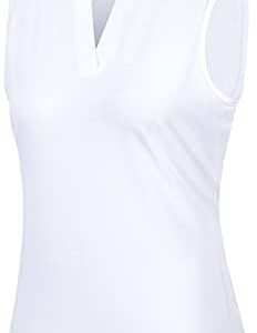 Vidusou Womens Sleeveless Golf Polo Shirts Lightweight Tennis Sport Tops