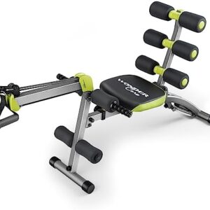 WONDER CORE 2 Adjustable Workout Bench for Home Gym, Multi-Functional Exercise Bench for Total Body Workouts, Work Out Bench with Leg Extension, Sit Up Bench for Abs, Foldable Ab Bench with Rowing Set