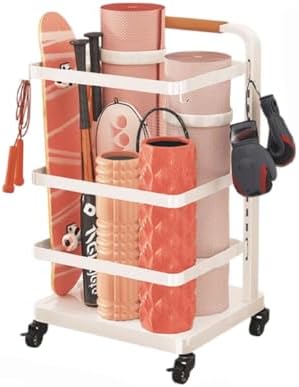 Yoga Mat Storage Rack, Yoga Mat Storage Basket Holder, Yoga Mat Storage Basket Removable Home Badminton Racket Rack Indoor Sports Fitness Equipment Foam Shaft Rack Yoga Mat Holder Gym Organizer