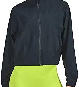 altiland Women's Athletic Running Yoga Gym Track Zip Up Cropped Jackets UPF 50+ Sun Protection Long Sleeve Workout Shirts