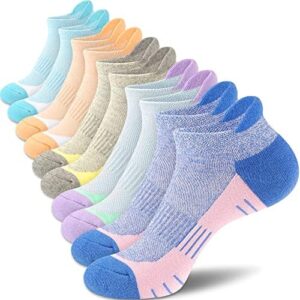 cuangya Ankle Socks Women Athletic No Show Socks Running Comfort Cushioned 5-Pairs