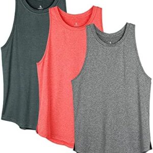 icyzone Women's Racerback Workout Tank Tops - Athletic Yoga Tops, Running Exercise Gym Shirts (Pack of 3)