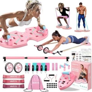 Upgraded Push Up Board: Multi-Functional 20 in 1 Push Up Bar with Resistance Bands, Portable Home Gym, Strength Training Equipment, Push Up Handles for Perfect Pushups, Home Fitness for Men and Women