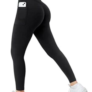 A AGROSTE Women Seamless Workout Leggings with Pockets Scrunch Butt Lifting Gym Leggings High Waisted Yoga Pants