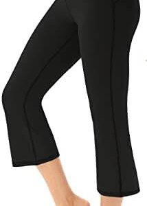 AFITNE Women's Bootcut Yoga Pants with Pockets, High Waist Workout Bootleg Yoga Pants Tummy Control 4 Way Stretch Pants