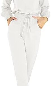 ANRABESS Women's Two Piece Outfits Sweater Sets Long Sleeve Pullover and Drawstring Pants Lounge Sets