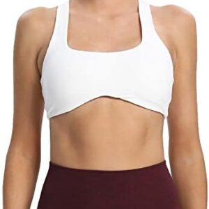 Aoxjox Women's Workout Sports Bras Fitness Backless Padded Define Sculpt Racerback Bra Yoga Crop Tank Top