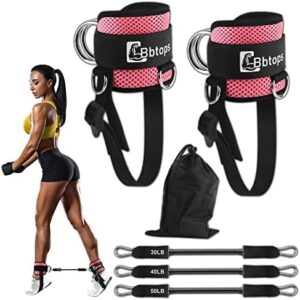 Bbtops Booty Ankle Resistance Bands with Cuffs,Ankle Bands for Working Out,Butt Glutes Workout Equipment,Adjustable Comfort fit Neoprene,Leg Resistance Bands for Women & Men Fitness Equipment