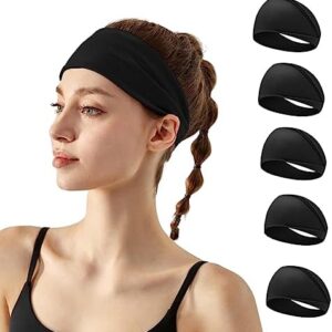 Black Workout Headbands for Women and Man Sports Running Soft Hair Bands for Women's Hair Exercise Yoga Head Band