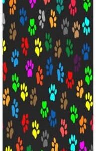 Color Dog Paw Print Yoga Mat Folding Travel Fitness & Exercise Mat with Carrying Bag Non-Slip Lightweight Travel Yoga Mat for Women Pilates 72"L × 26.8” W × 2 Mm Thick