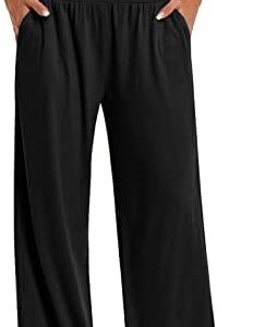 DLOODA Womens Wide Leg Pants Loose Yoga Sweatpants Comfy Lounge Pajama Casual Flowy Palazzo Pants with Pockets
