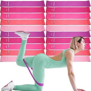 Deekin Resistance Bands for Women Men Set of 20 Exercise Bands 10-115 Lbs 5 Different Resistance Levels Elastic Band Workout Bands Loop Bands for Leg Booty Working Out Gym