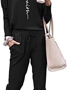 Fixmatti Women Casual 2 Piece Outfit Long Pant Set Sweatsuits Tracksuits