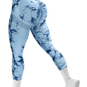 GILLYA Women's Scrunch Butt Lifting Leggings Seamless Tie Dye Workout Leggings Gym High Waisted Booty Lift Pants