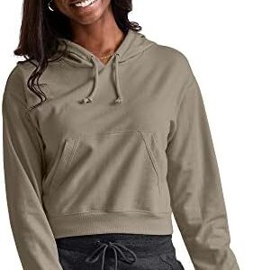 Hanes Women's Originals French Terry Cropped Hoodie, Pullover Hooded Sweatshirt