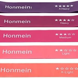 Honmein Resistance Bands for Working Out, Exercise Bands with 5 Resistance Levels Fit for Home Fitness, Strength Training, Natural Latex Resistance Band Include Instruction Guide and Carry Bag.…