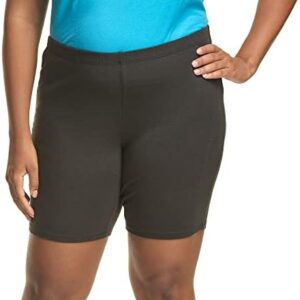 Just My Size Plus Size Women's Stretch Jersey Bike Shorts, Pull-On Bike Shorts, 9"