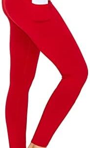 Leggings Depot Women's High Waisted Reflective Yoga Pants with Pockets Athletic Leggings