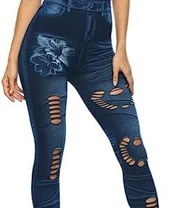 Leggings for Women Women Long Plus Jeans Hight Denim Jeans Length Waisted Yoga Pants Flared Leggings Cold Weather